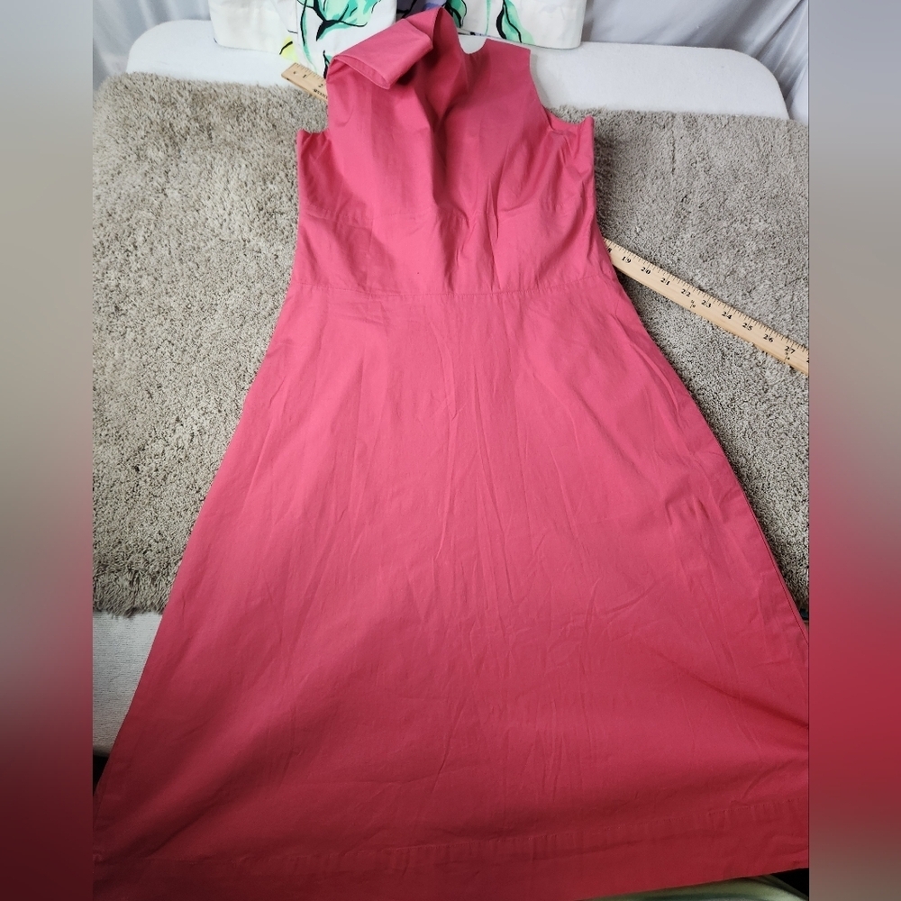 New York & Co. Stretch Pink Midi Dress with Twist Knit in Front Size is 6 - Picture 9 of 9